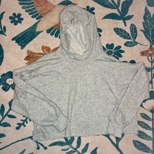 NWOT Free People Movement Gray Hooded Crop Sweatshirt
